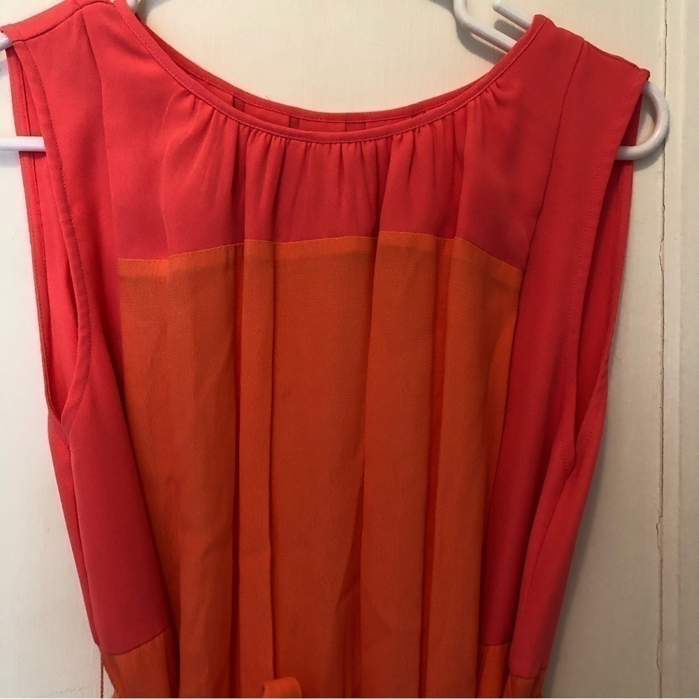 MADEWELL Bungalow Coral / Pink Viscose Crepe Dress Effortless Throw on Flowy - Picture 3 of 7